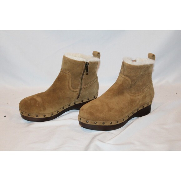 Madewell Women 5.5 Marceline Clog‎ Boots Shearling Brown Suede Leather NEW! $258 - Picture 6 of 11
